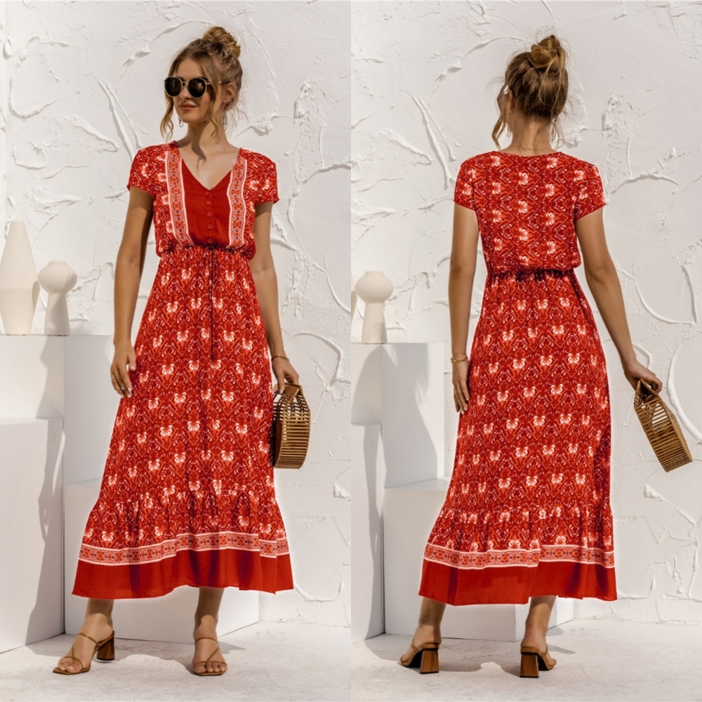 Meet Me Later Floral Midi Dress